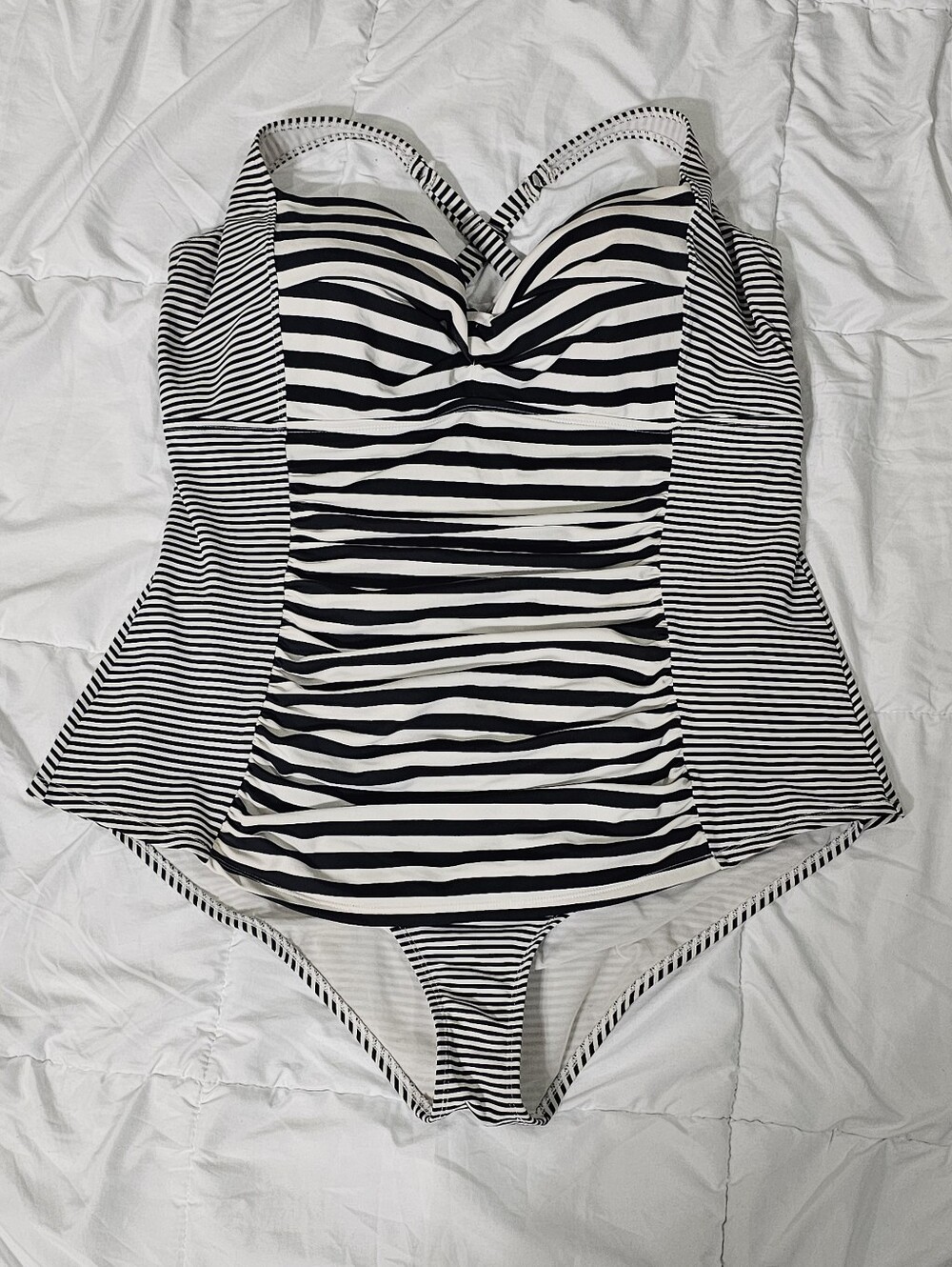 Torrid Black And White Stripe One Piece Swimsuit